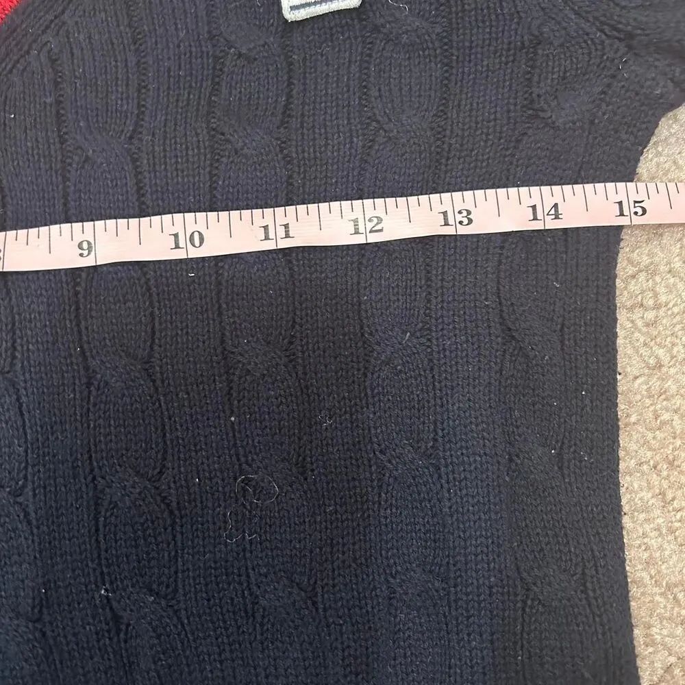 Tommy-hilfiger Women's Navy and Red Jumper - Image 5