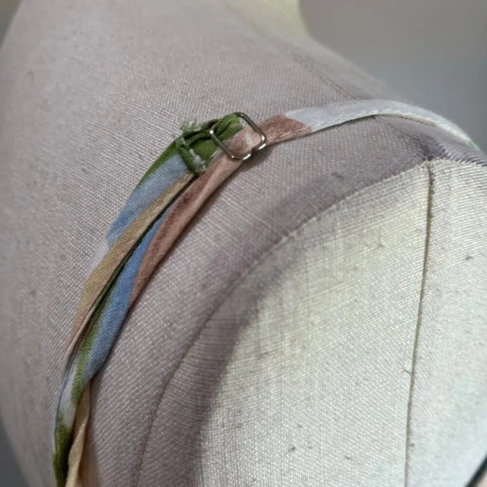 Girl and The Sun St Tropez Leaf Print Tiered Hem Midi Dress Size XL Blue - Image 5