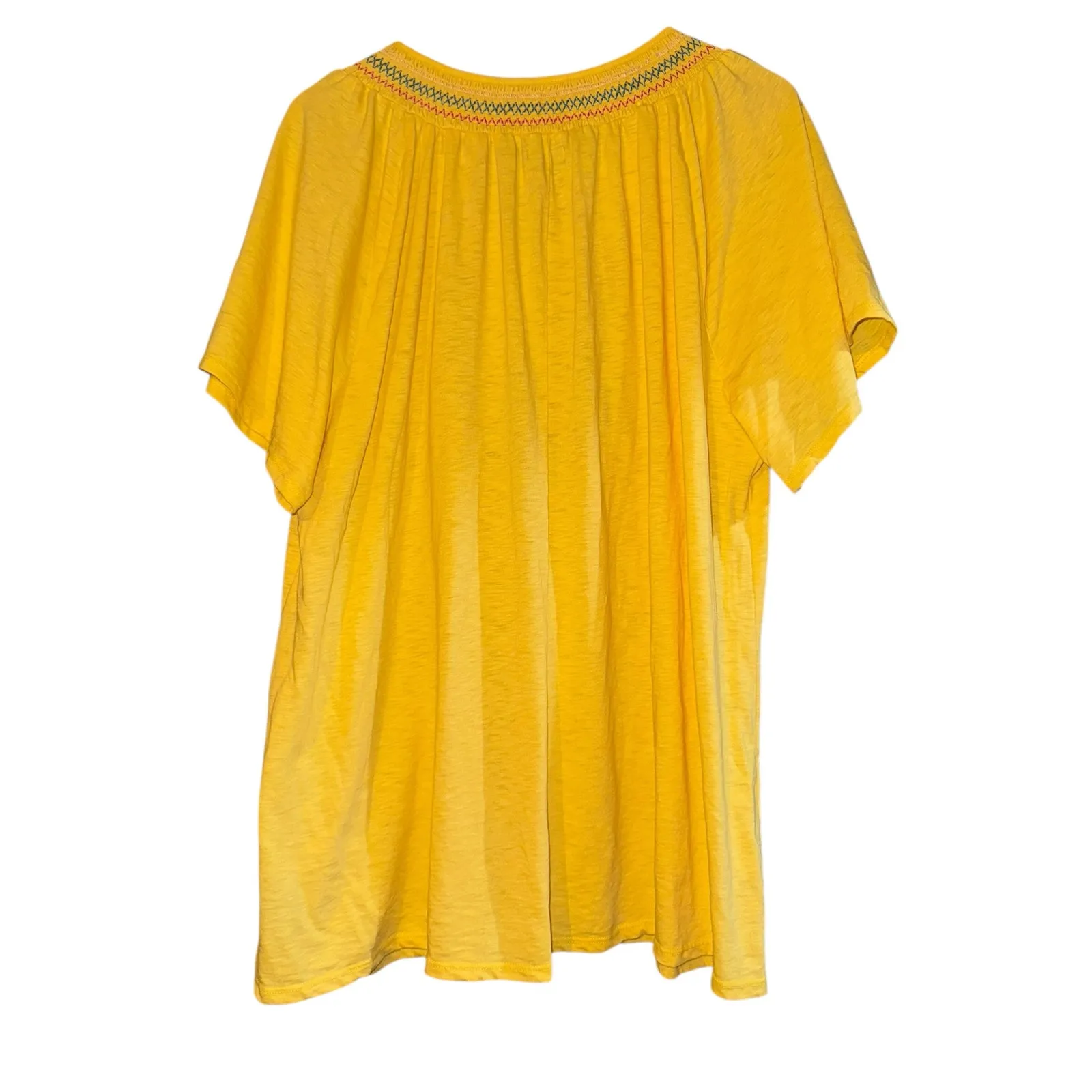 Lane Bryant Boho Peasant Top Women's Size 18/20 Embroidered Smocked Floral Flowy - Image 4