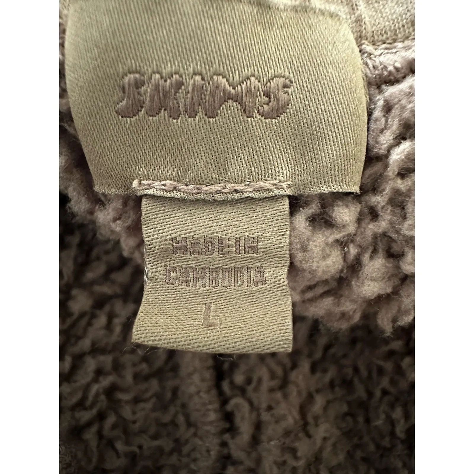 Skims Brown Teddy Sherpa Pull On Drawstring Jogger Sweatpants Pants Size Large - Image 9