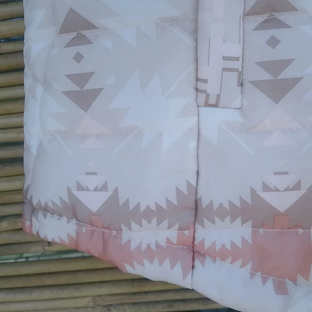 Say What? M Cowgirl Tribal Zip Front Orange Pretty Powder Pink Puff Vest - Image 9