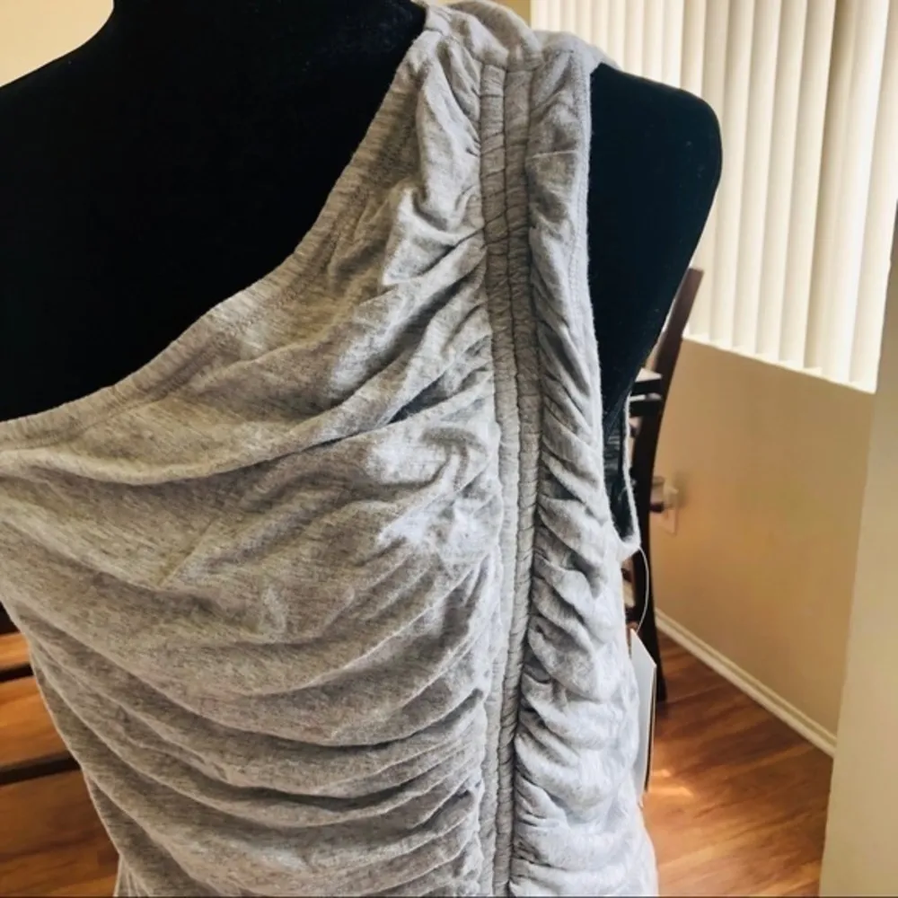 Rachel Roy Womens Ruched One Shoulder Blouse Grey - Image 3