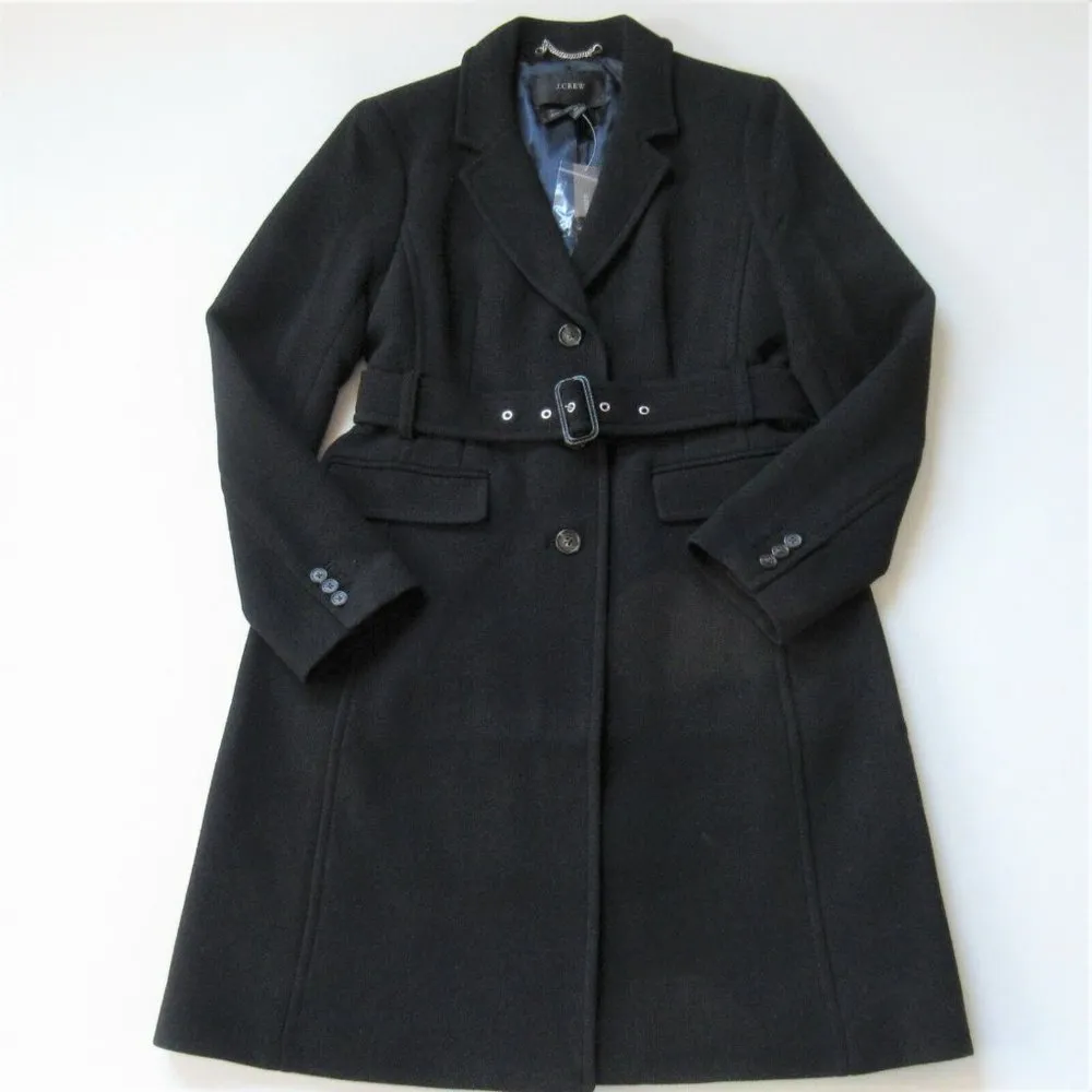 NWT J.Crew Belted Lady Day Topcoat in Black Italian Doublecloth Wool Coat 4 - Image 2