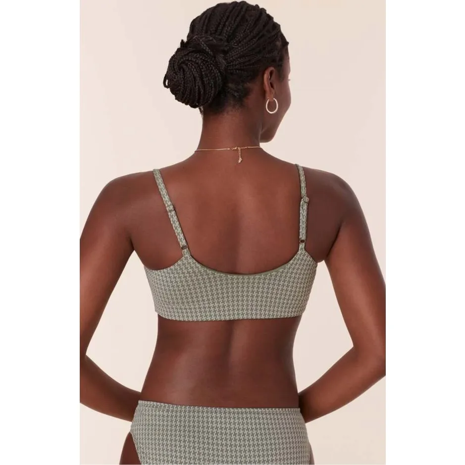 Andie Swim the Maui Houndstooth Bikini Top in Seagrass M NWT - Image 7