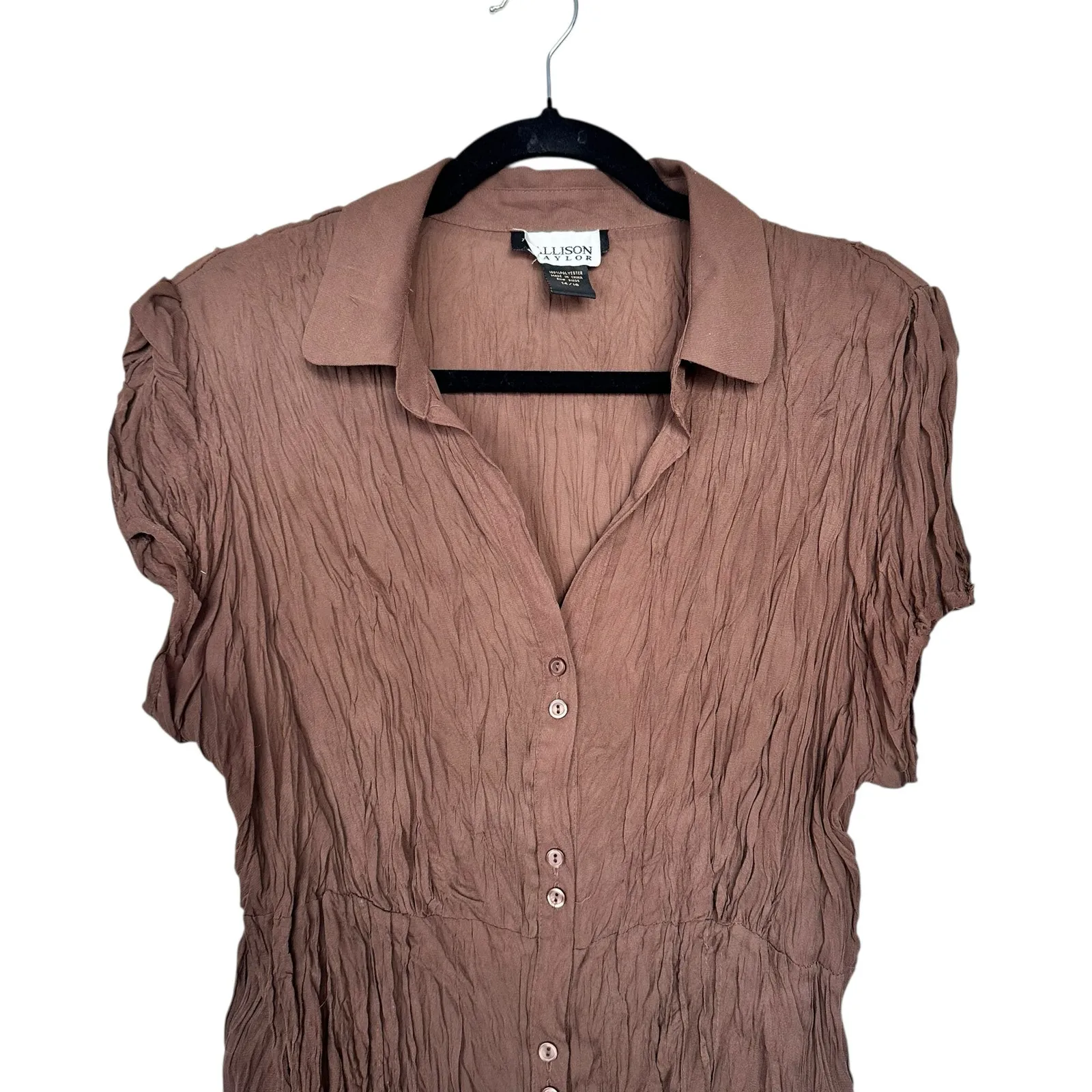 Allison Taylor Y2K 2000's Set of 2 Going Out Ruffle Tops Leopard Print Brown XL - Image 11