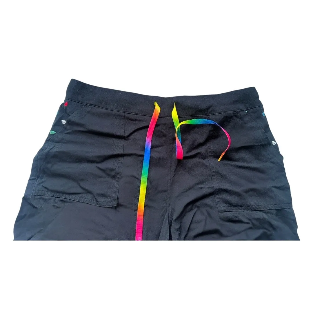 Feeling pound unisex medium black shorts rainbow drawstring loose fit comfy - Image 2