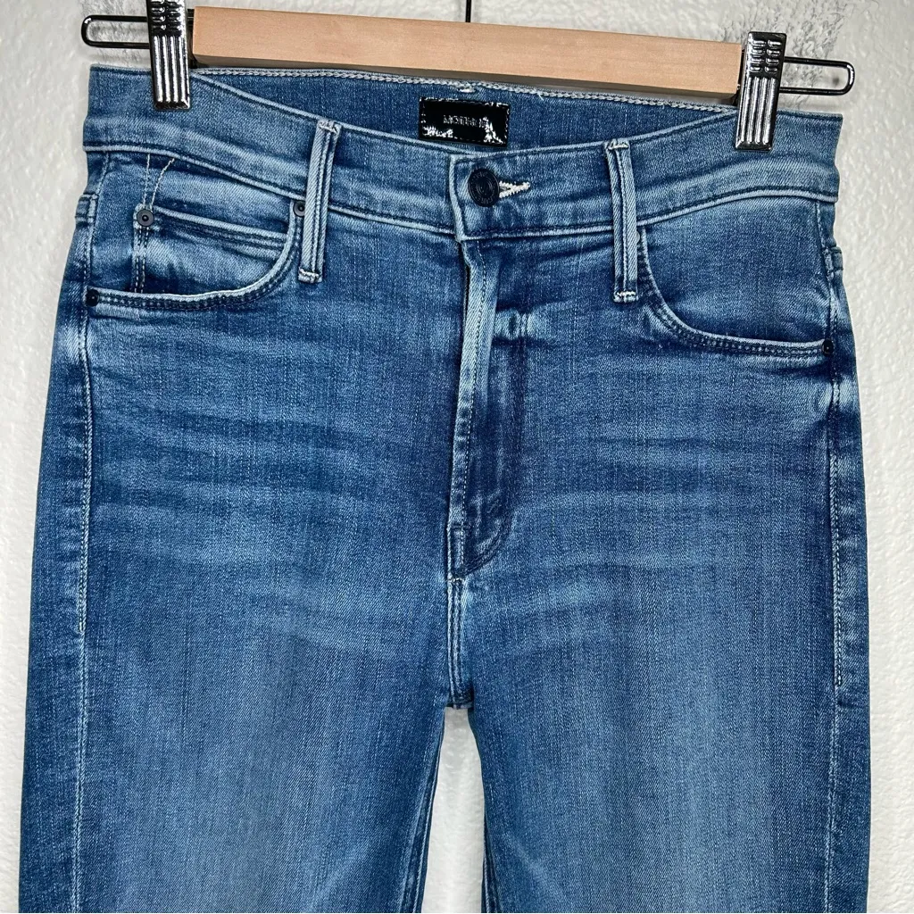 Mother Mid Rise Dazzler Ankle Fray jeans We The Animals 26 Blue - Image 2