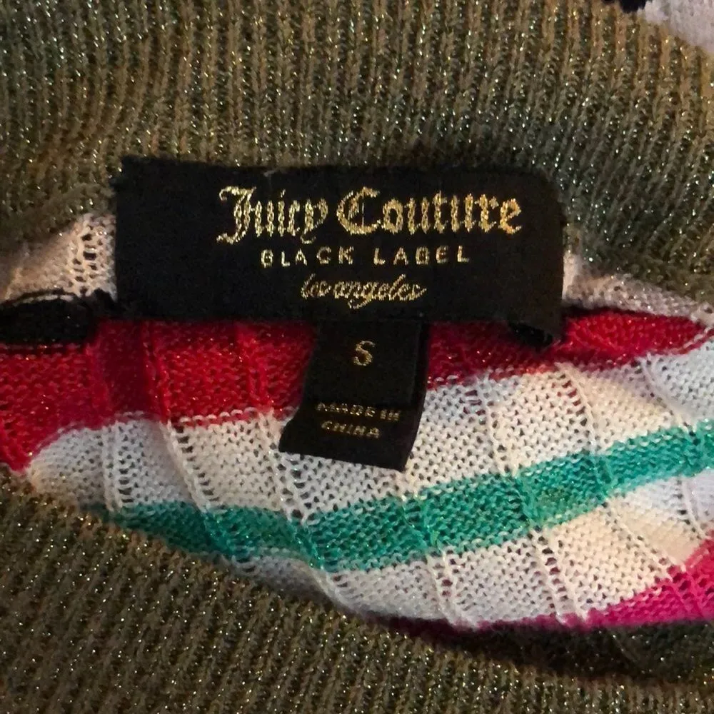 Juicy Couture Sparkle Multi Stripe Ribbed Long Sleeve Sweater - Image 9