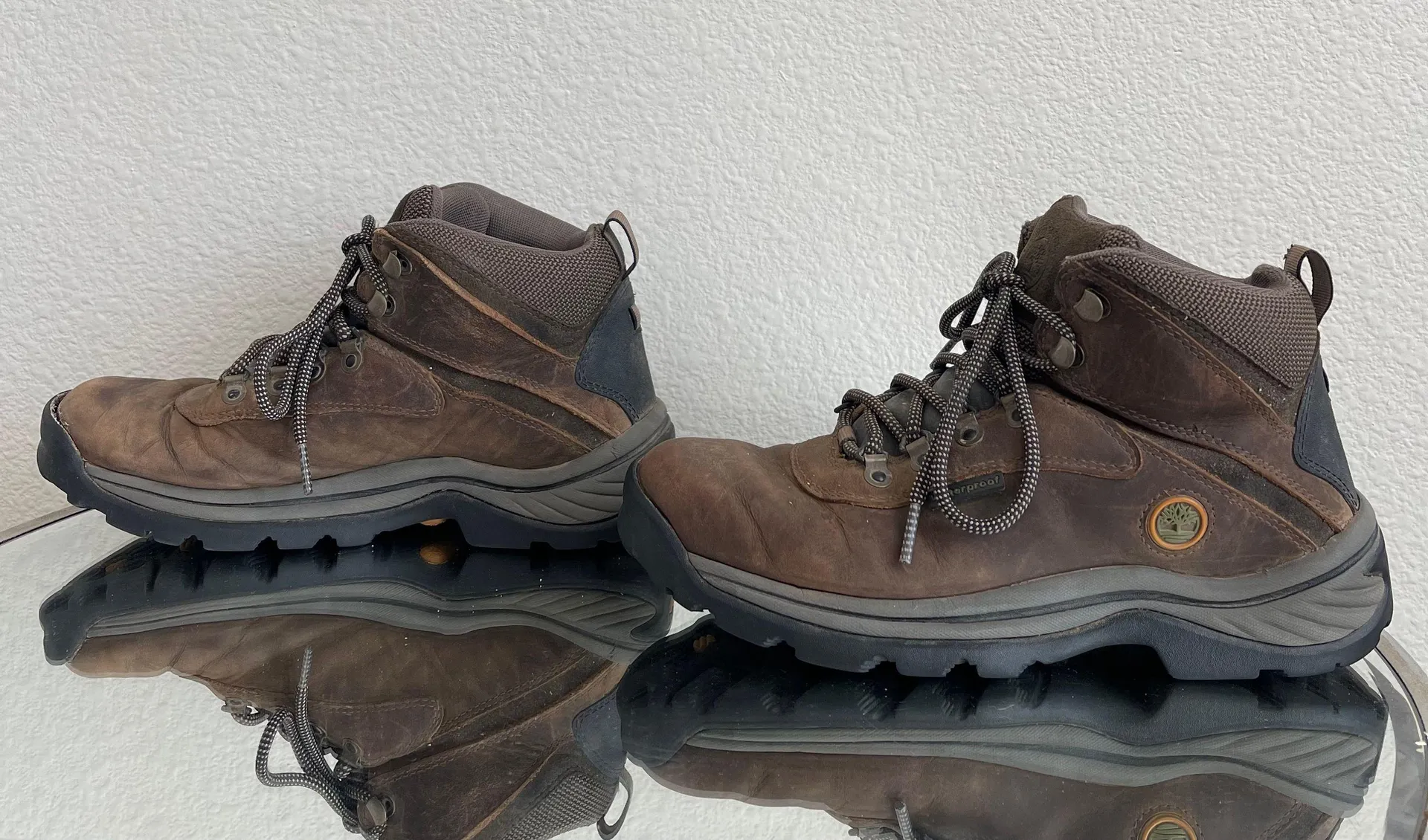 Timberland Womens Brown Leather White Ledge Waterproof Mid Outdoor Hiker Boots - Image 9