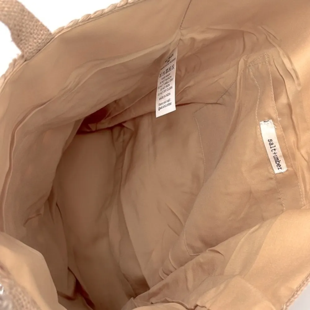 Salt + Umber Boho Isla Jute Seashell Beach Tote Bag New with tags! Tan - Image 11