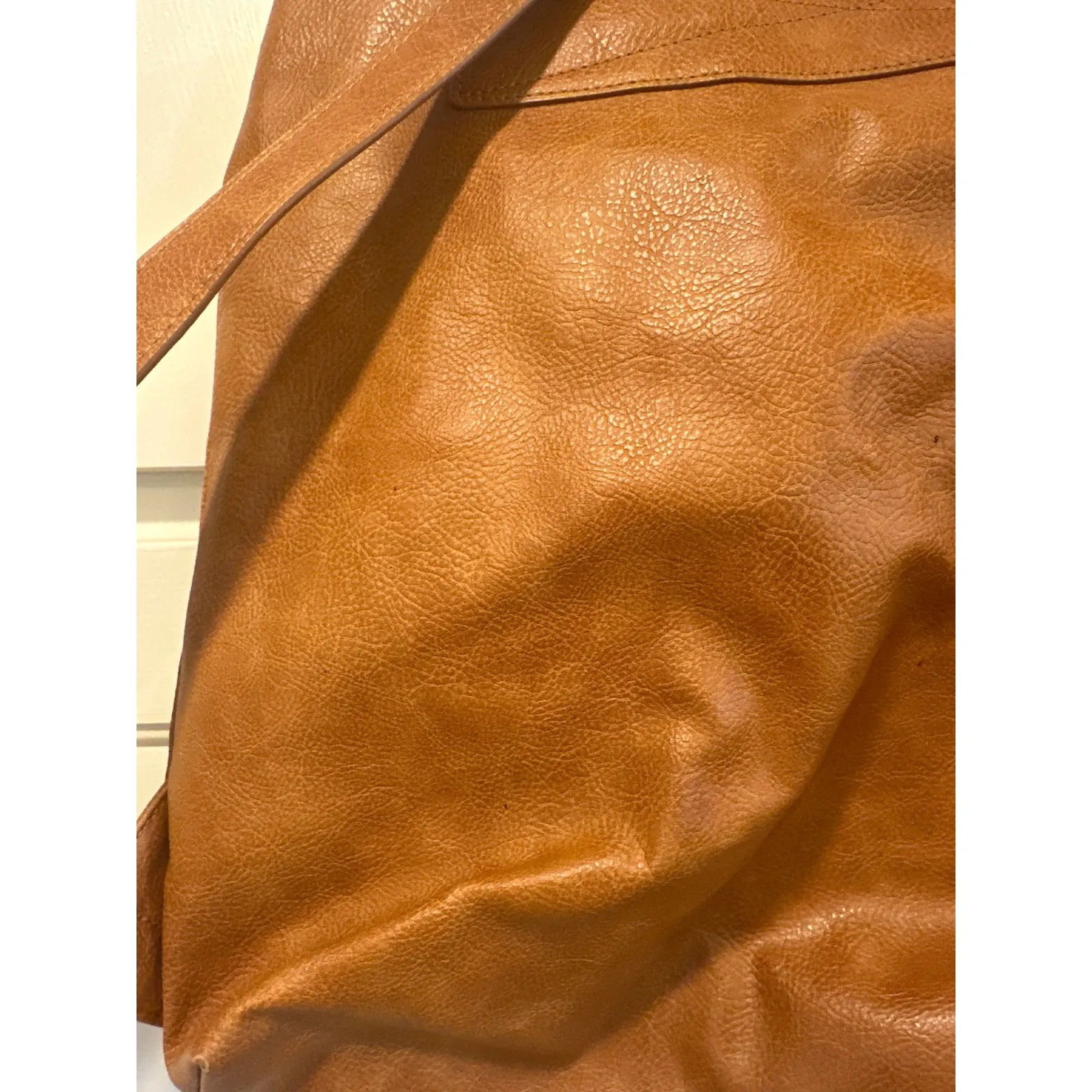 Thirty One Tan Faux Leather Convertible Backpack Purse Chic Everyday Bag - Image 5