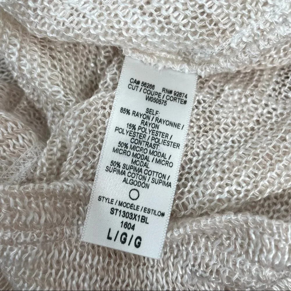 SPLENDID Knit Top Womens Size Large Cold Shoulder Soft Coastal Chic Beach Casual - Image 6