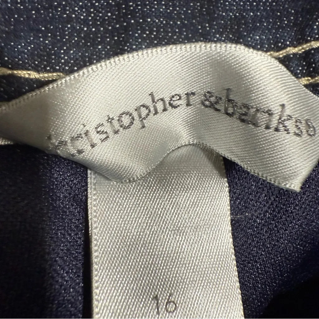 Christopher & Banks Dark Blue Denim Trendy Mini Skort, Size 16 NWT - Image 7