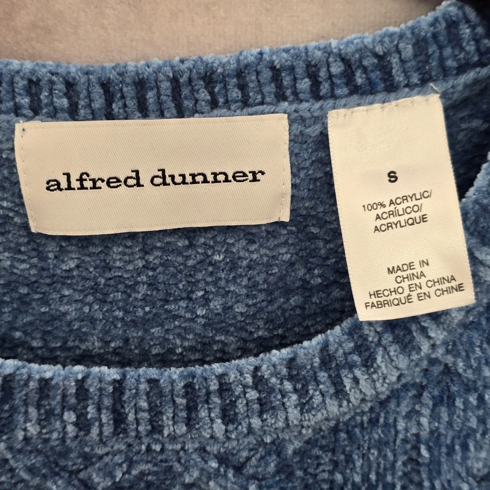 Alfred Dunner Blue Knit Ribbed Cozy Preppy Fairy Dreamy Pullover Sweater Small - Image 10