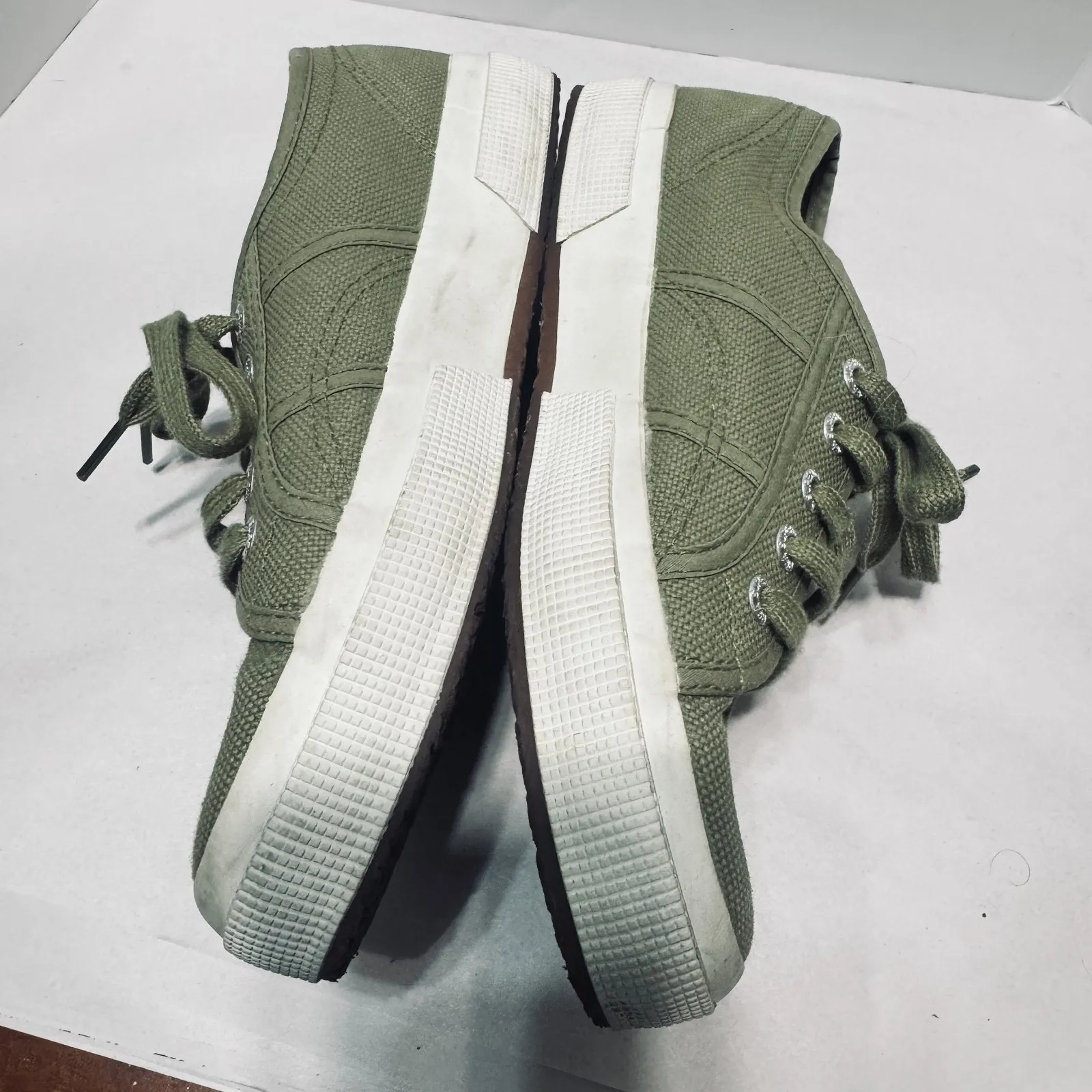 Superga Olive Green Canvas tennis shoes sneakers womens 7.5/38 - Image 5