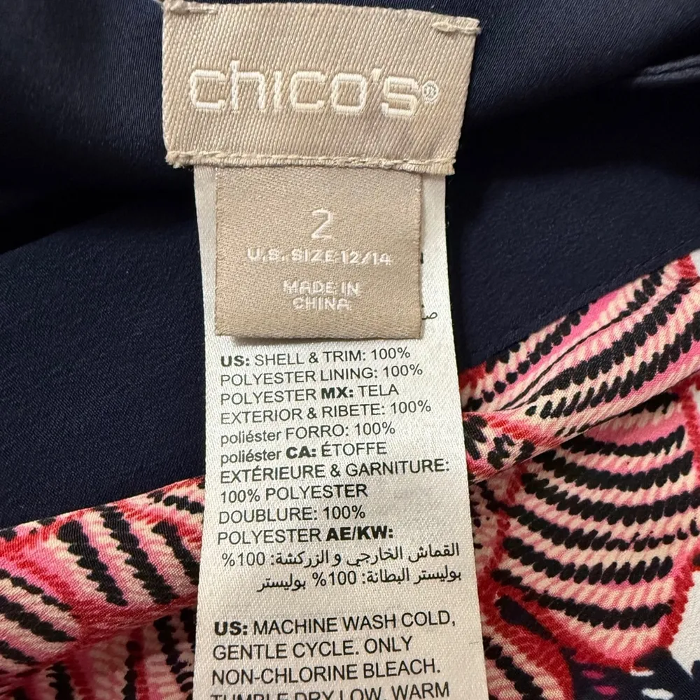 Chico's Floral Print Kimono Thin Jacket Size 2/L Multicolor - Image 7