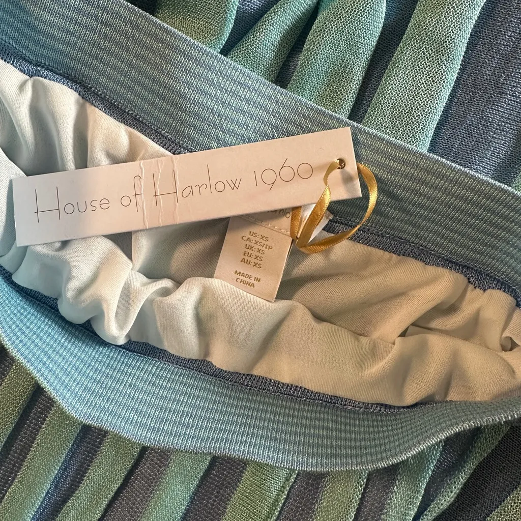 House of Harlow 1960 Ombre Pleated Maxi Skirt Blue Size XS - Image 3