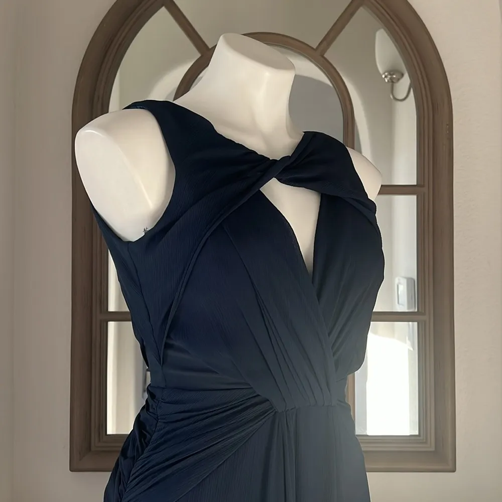 Badgley Mischka Navy Petunia Gown, Maxi Size 2 EXCELLENT Condition! Retail $795 - Image 12