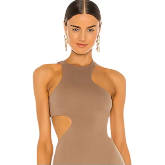 REVOLVE Michael Costello Rylan Midi Dress in Taupe Size XS NWT - Image 7