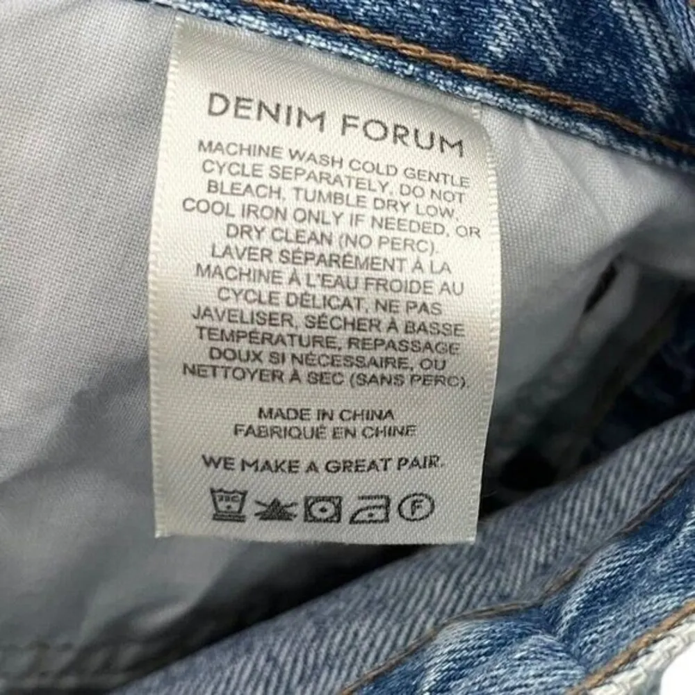 Aritzia Denim Forum The BF High Rise Loose Jeans 28L Blue Organic Cotton Size 27 - Image 11