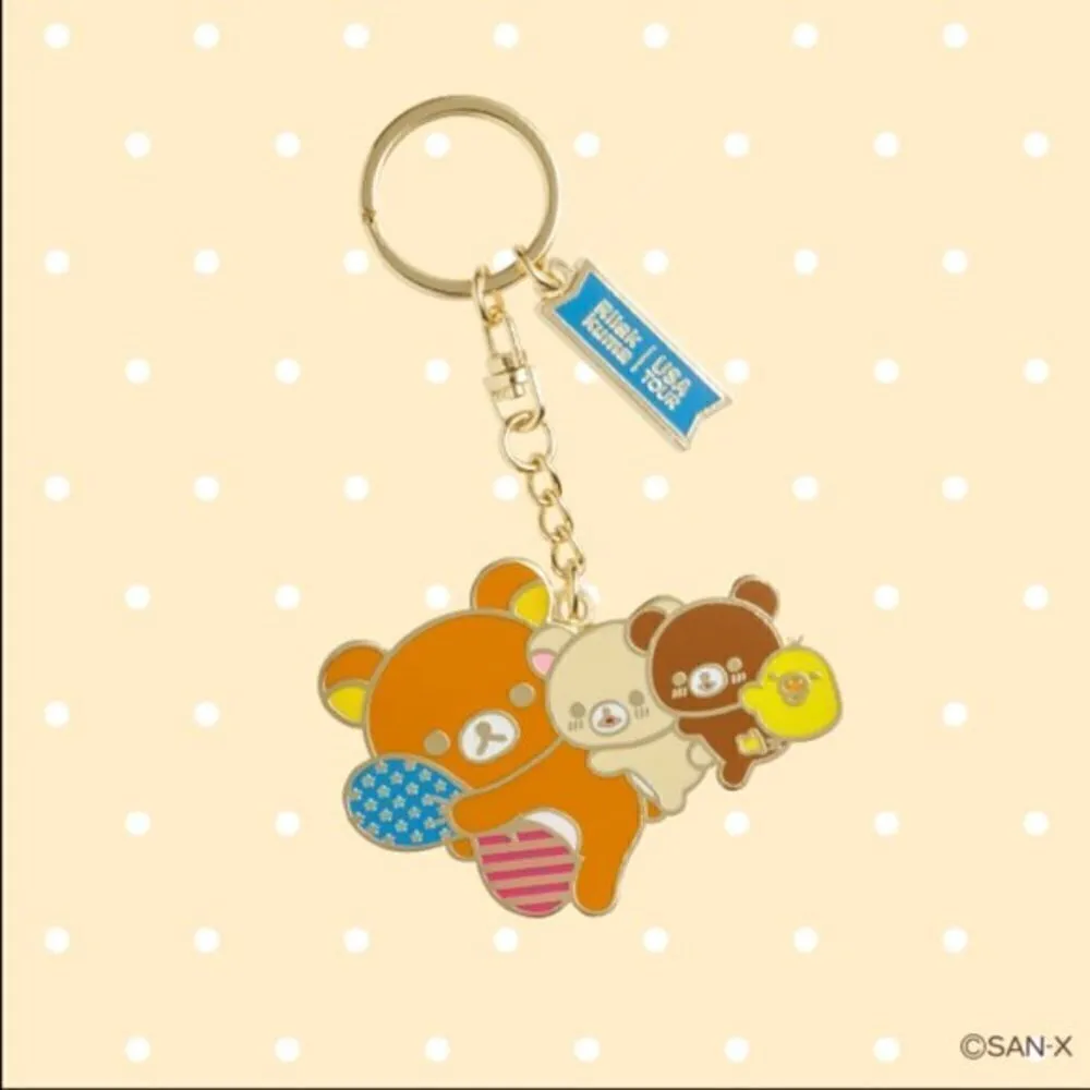 Rilakkuma 20th Anniversary USA Tour Group Enamel Keychain NWT - Image 2