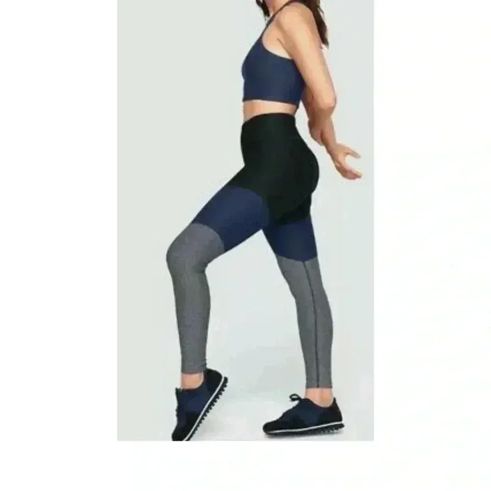 Outdoor Voices Springs 7/8 Leggings Size Medium - Color Block Blue Gray … - Image 2