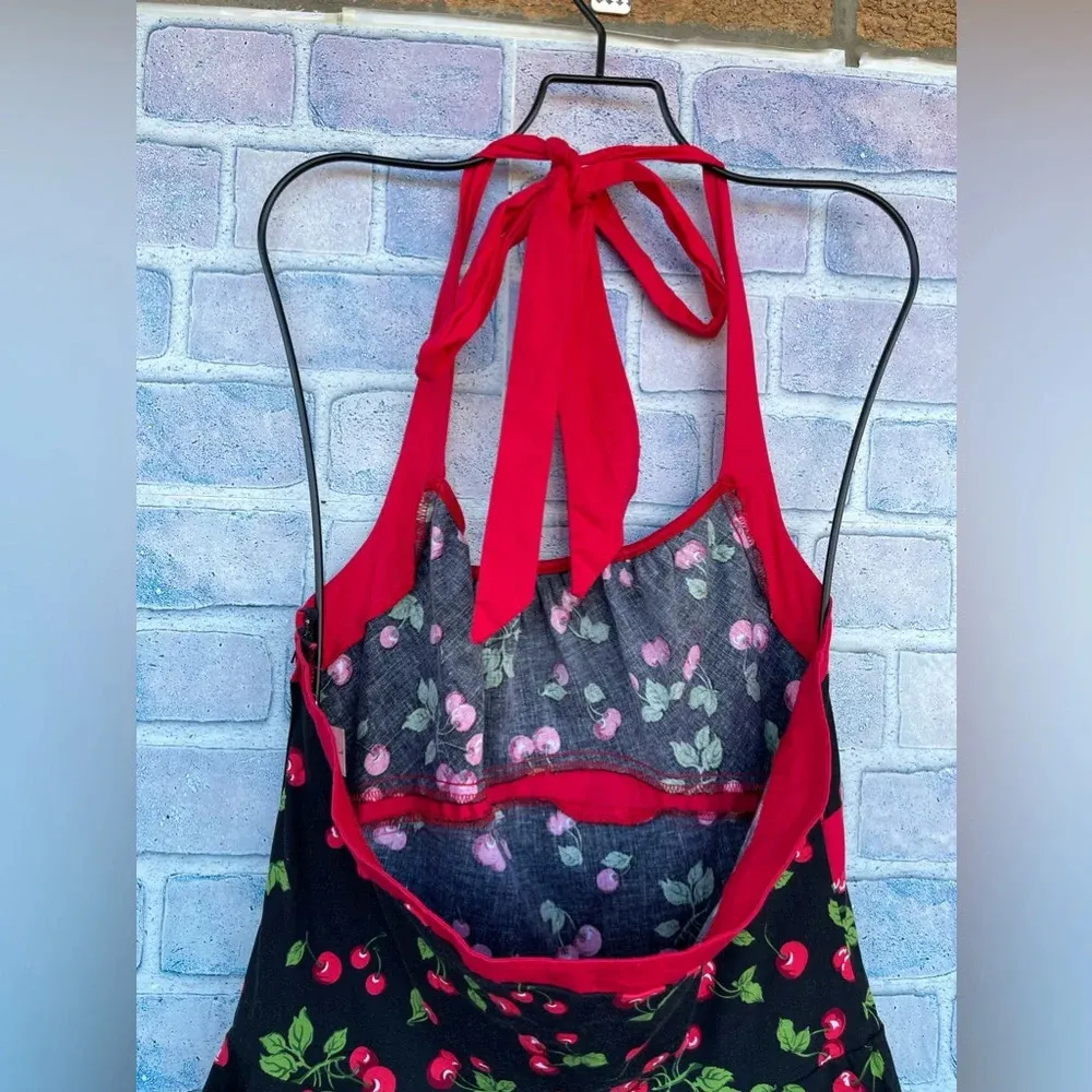 Pinup Couture Cherry Halter Dress size large Black - Image 8