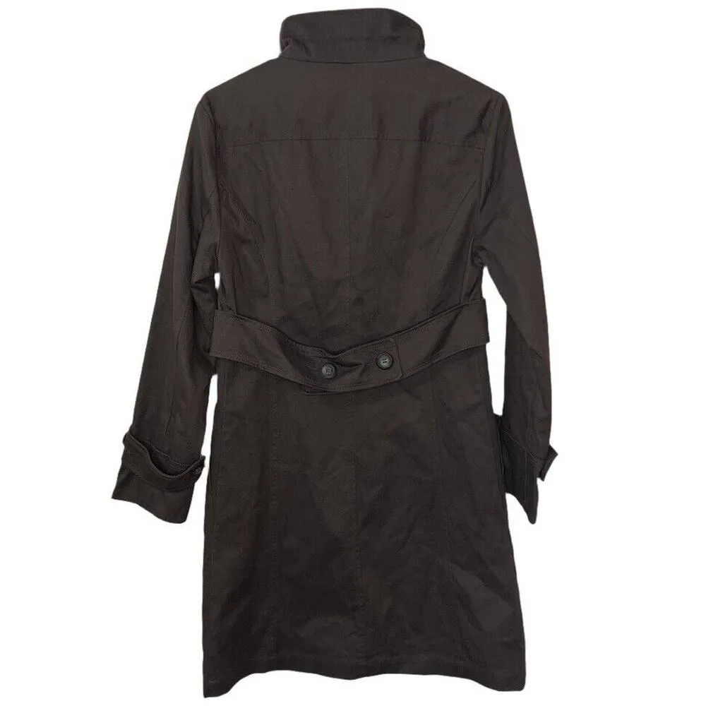 Garnet Hill Coat Women’s 2 Dark Grey Everyday Trench Rain Jacket Long Minimalist - Image 3