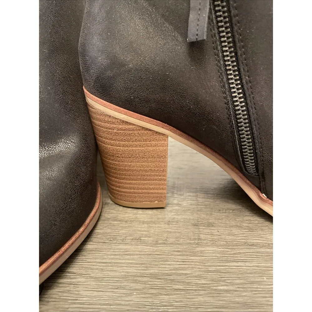 MIA Boots Womens 9.5 Casual Side Zip Ankle Bootie Black Brushed Faux Leather - Image 2