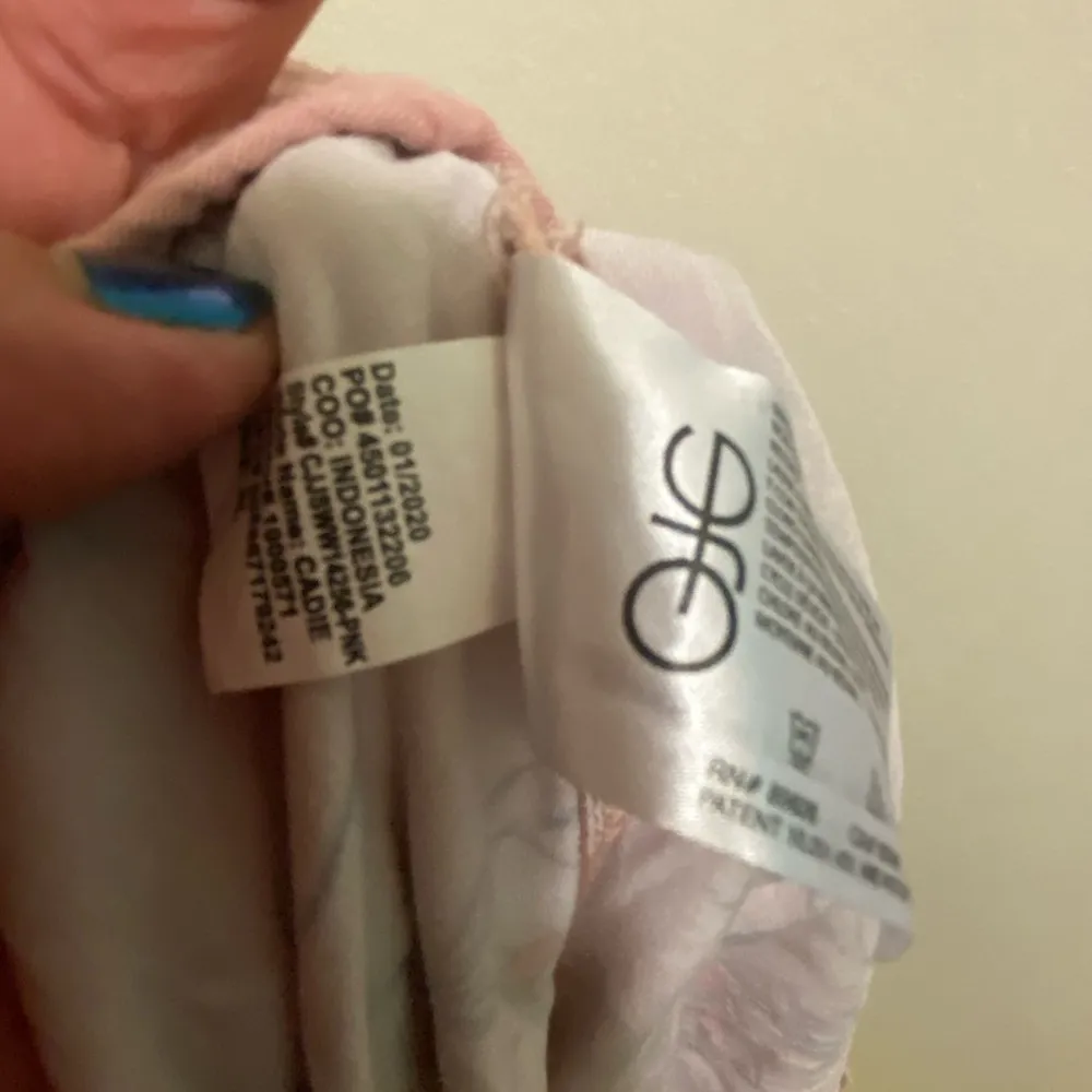 Jessica Simpson Women’s Capri Pants XL Pink Floral Waist Size Elastic 42” 44” - Image 9