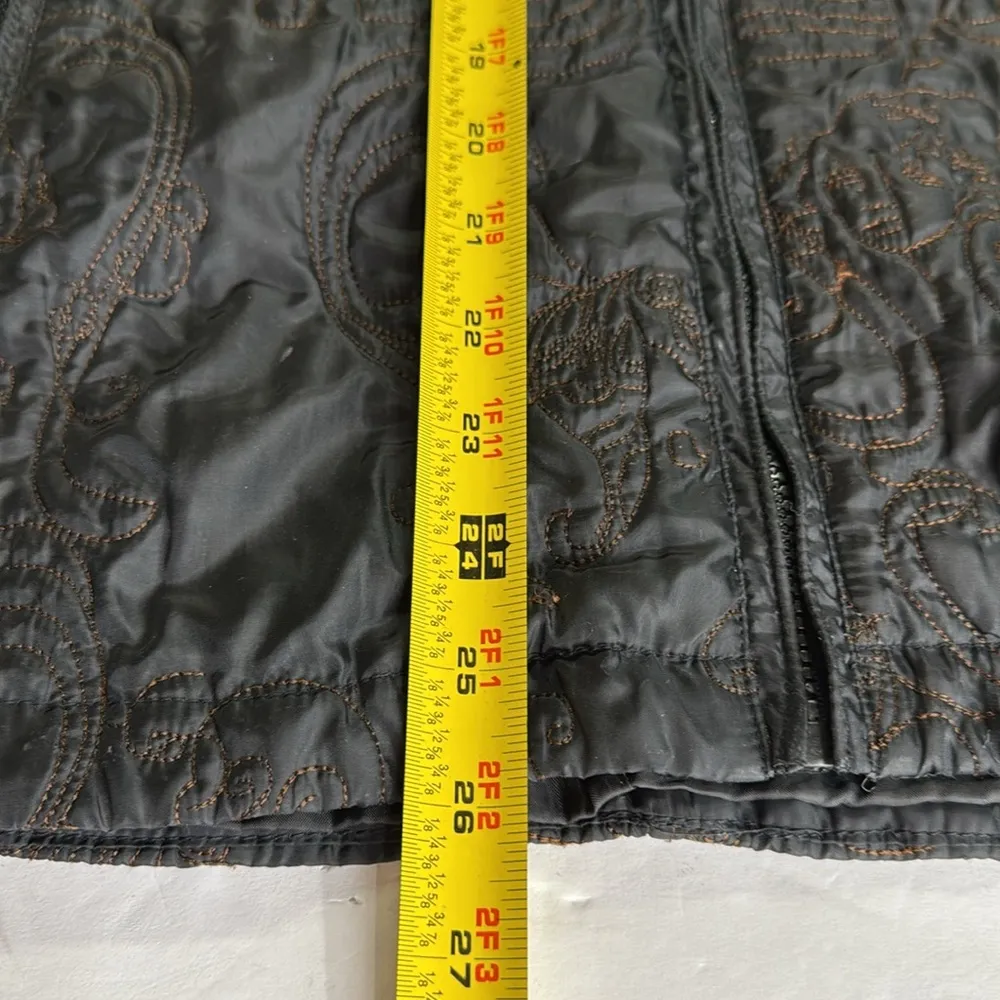 Chico’s Designs quilted embroidered XL jacket casual office neutral vintage - Image 7