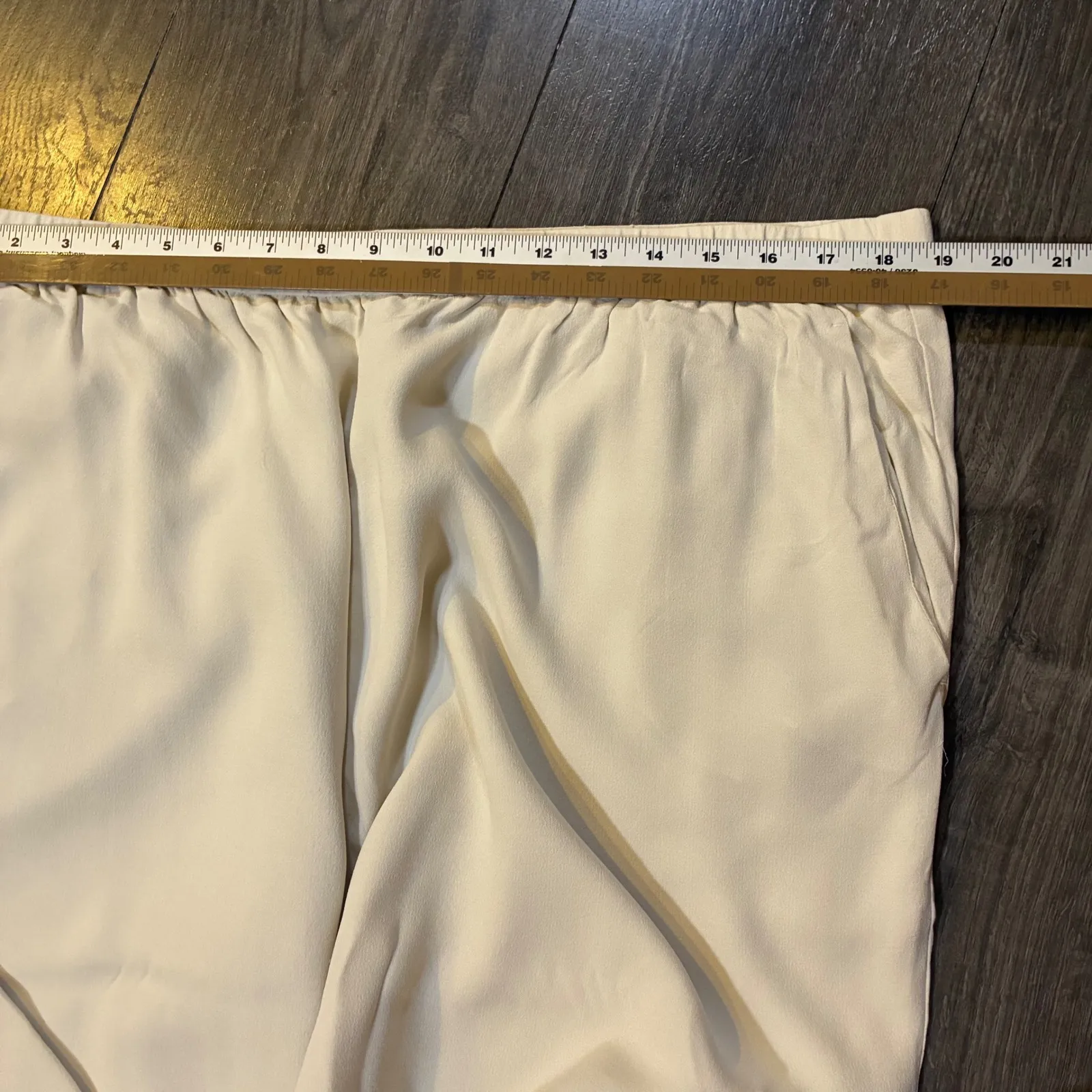 EUC EILEEN FISHER 100% Silk Elastic Waist Relaxed Fit Cropped Pants XL TG - Image 6