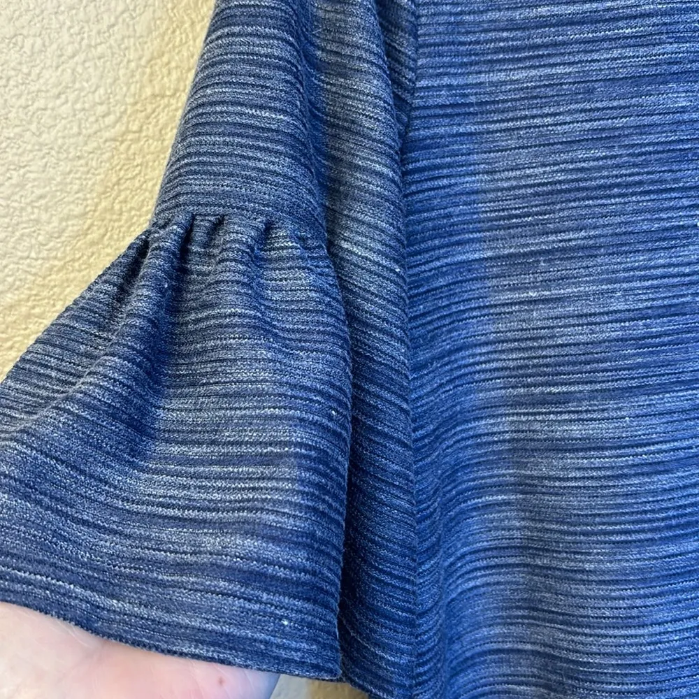 Shift Dress Size MEDIUM Denim Blue Heather Short Ruffle Sleeve - Image 6