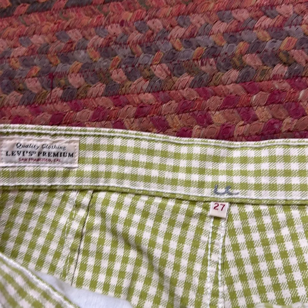 Levi's NEW  GREEN GINGHAM HIGH RISE JEANS - Image 3