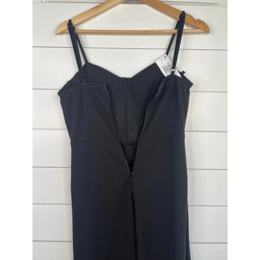 Dylan Ryan NYC Black Fitted Bodice Bustier Wide Leg Sleeveless Jumpsuit Size S - Image 9