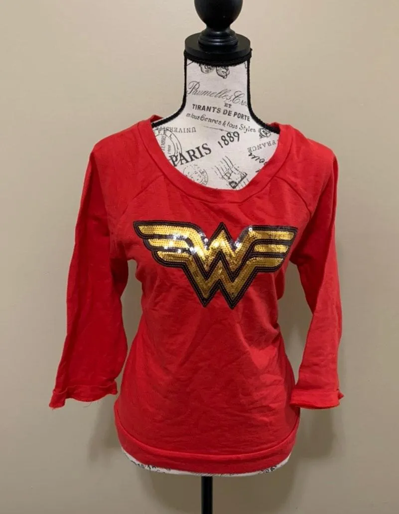 DC Wonder Woman Sequin Red Shirt - Image 3