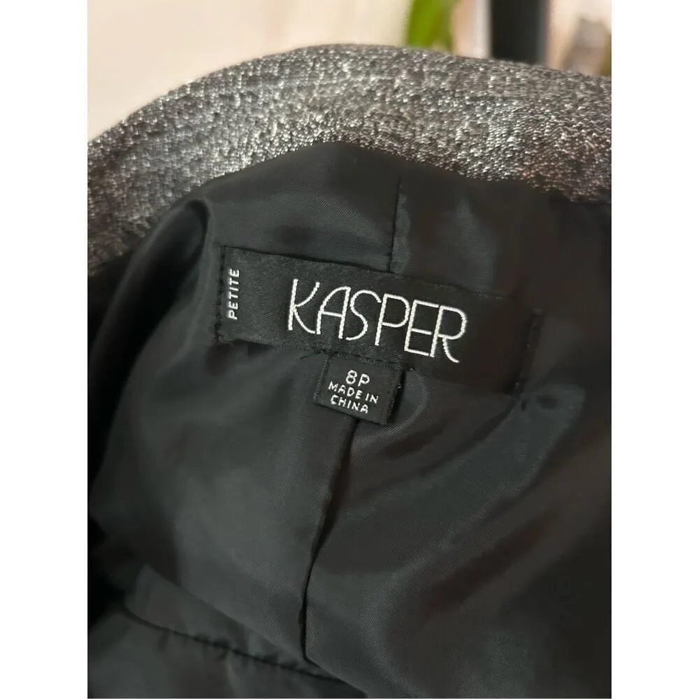 Kasper blazer gray fancy size 8 petite - Image 5
