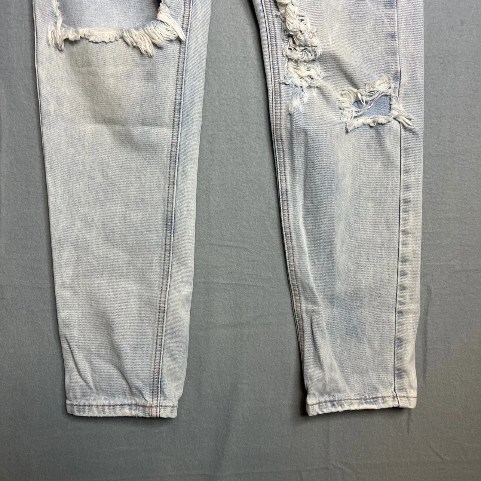 ONE by One Teaspoon Awesome Baggies Distressed Ripped Jeans Size 28 Light Wash Blue - Image 7