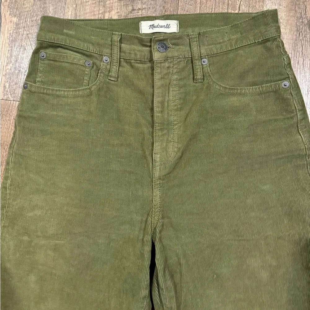 Madewell Corduroy Green Classic Straight Jeans 26 - Image 3