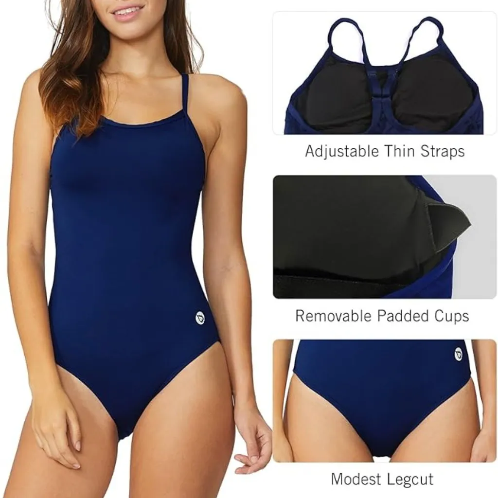 Baleaf Athletic Training Adjustable Strap Swimsuit Navy UPF 50+ Small NWT #2212 - Image 2