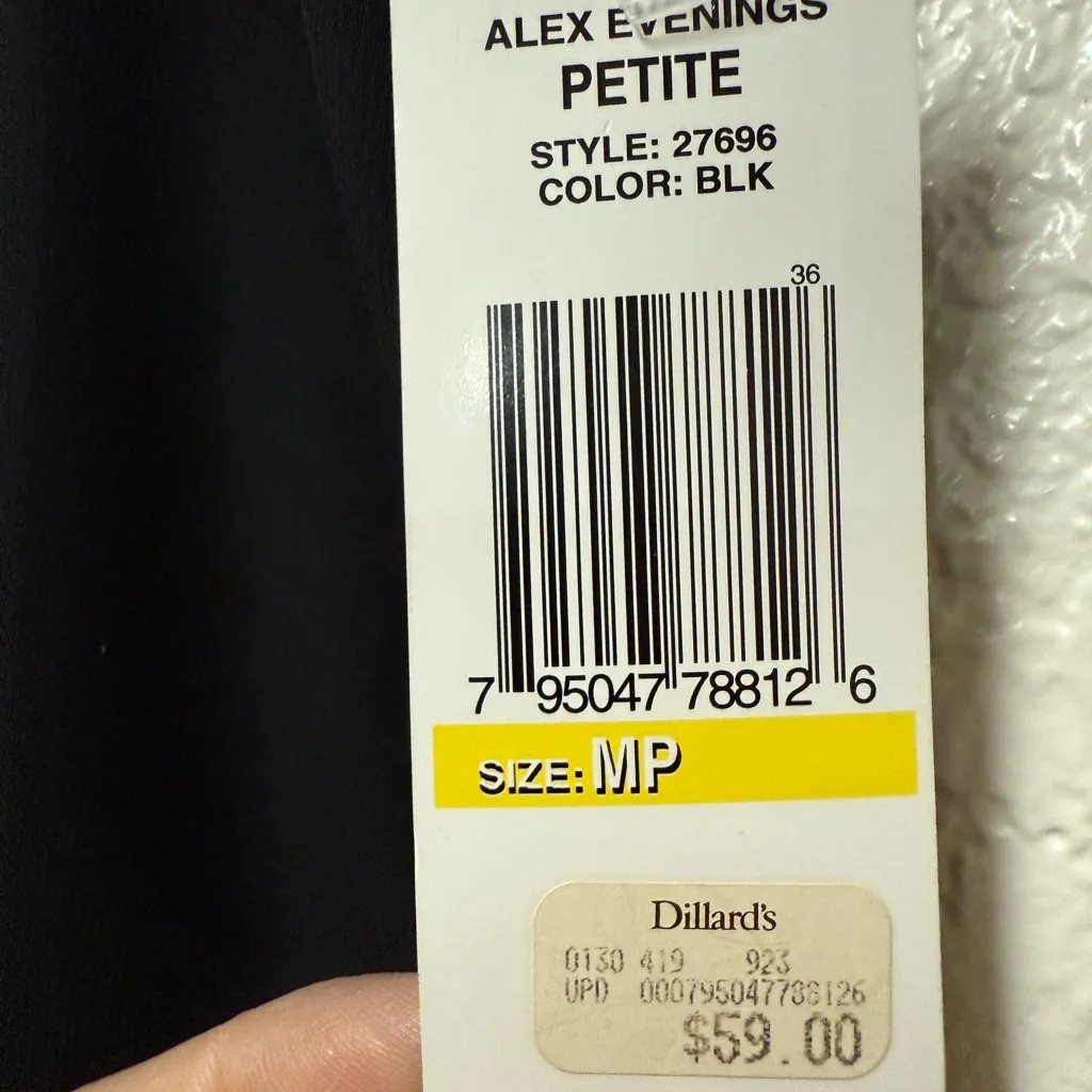 Alex Evenings NWT  Elegant Black Chiffon Pants Size Medium Petite - Image 8