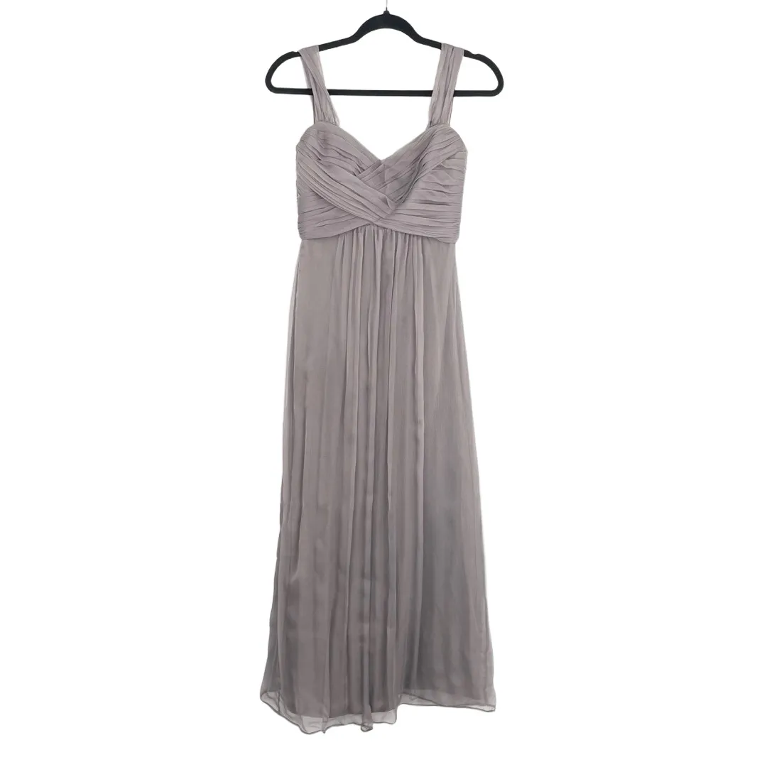 Amsale Women's Lavender Silk Pleated Empire Waist Elegant Maxi‎ Dress Size 2 Purple - Image 2