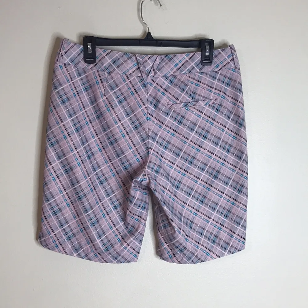 Callaway Flex Fabric UPF 50 Opti-Dri Pink Blue Plaid Checker ladies size 33” - Image 2