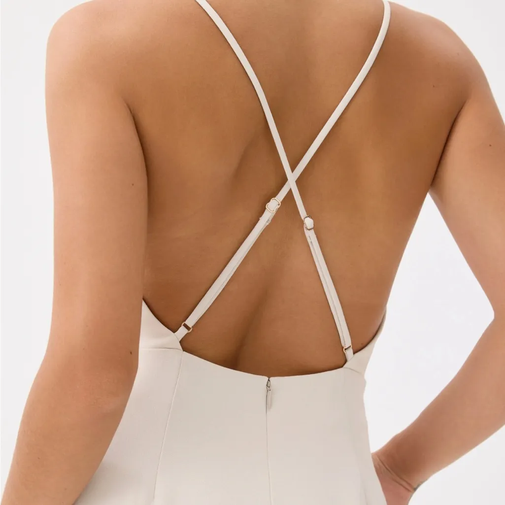 Love, Benito Elegant Cream Jumpsuit Minimalist Feminine Size 10 NWT - Image 4