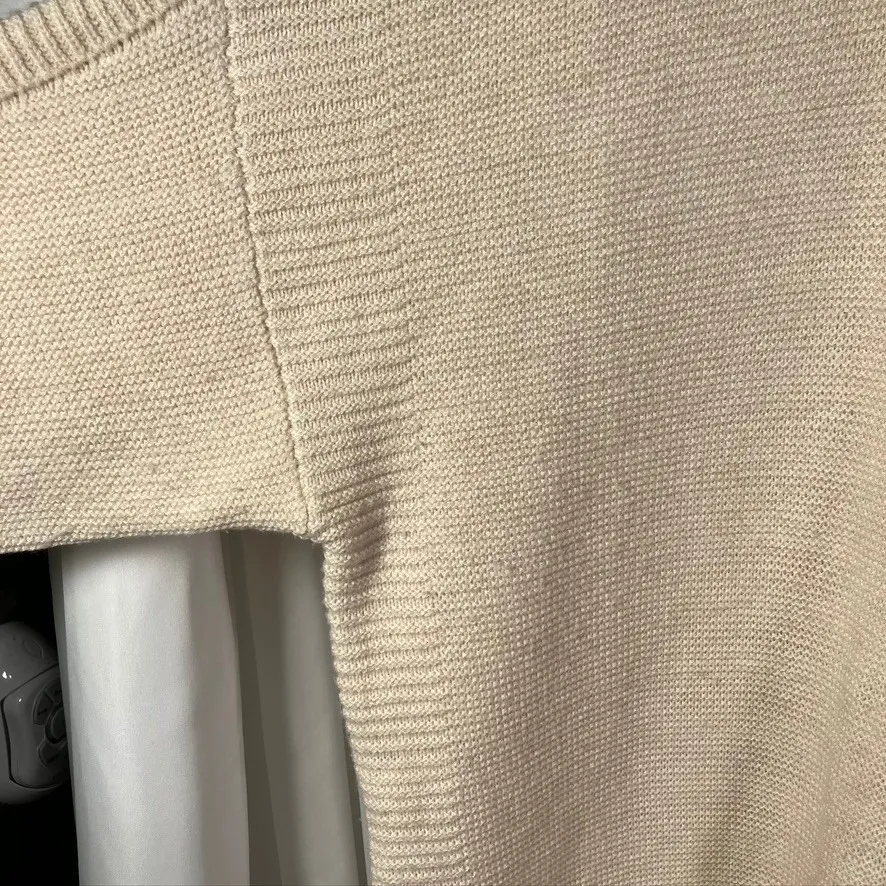 KERISMA Women's Beige Mock Neck Dolman Sleeve Knit Sweater One Size Poncho - Image 4