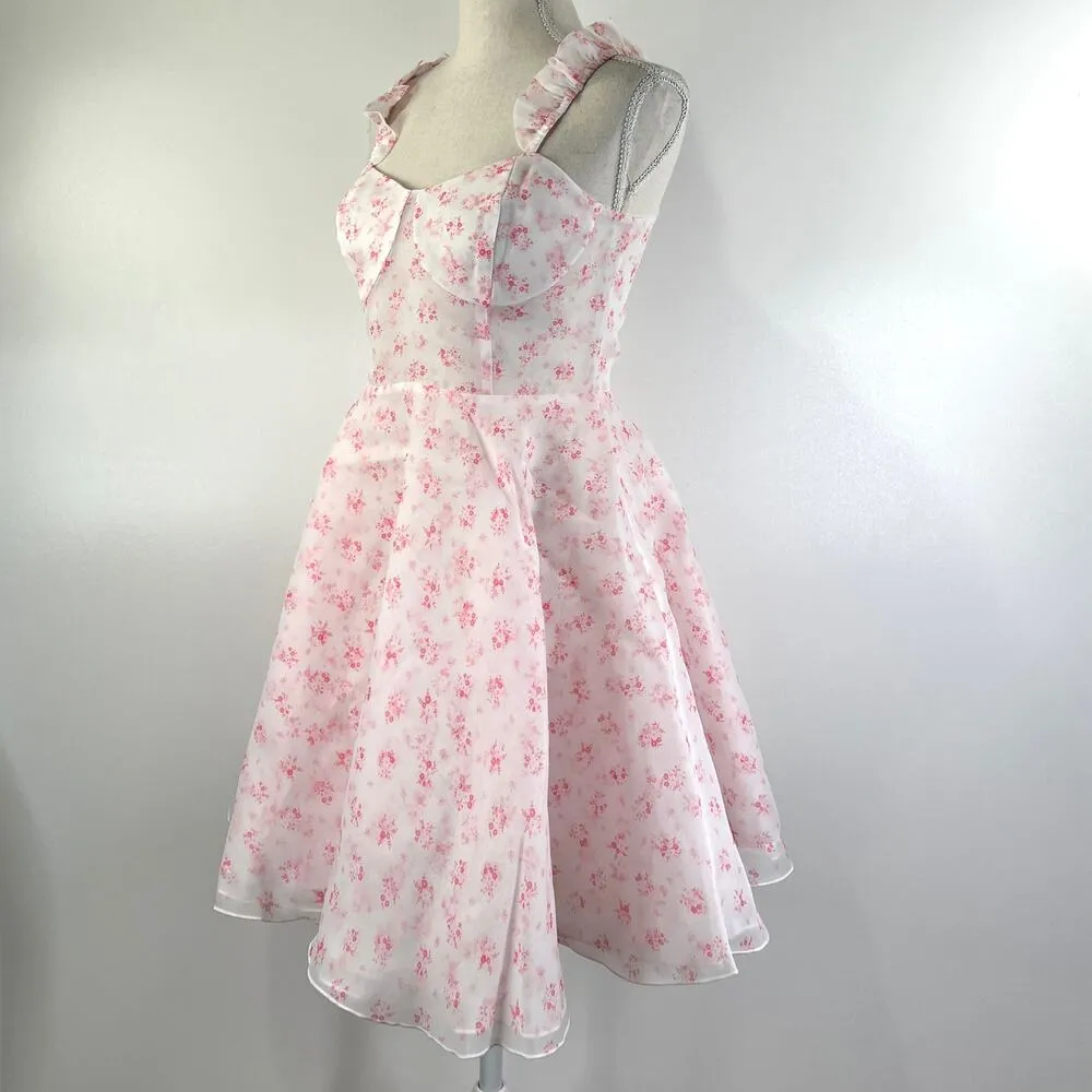 Anthropologie Selkie The Sunny Dress Floral Rose Fit and Flare Fairy Kei - Image 4