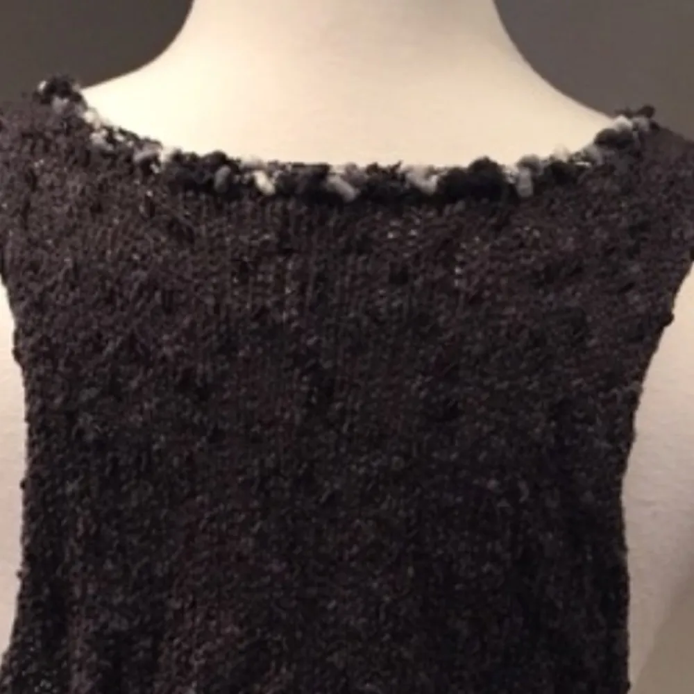 Hand Knit Cardigan Vest with Black Embellished Buttons - Image 8