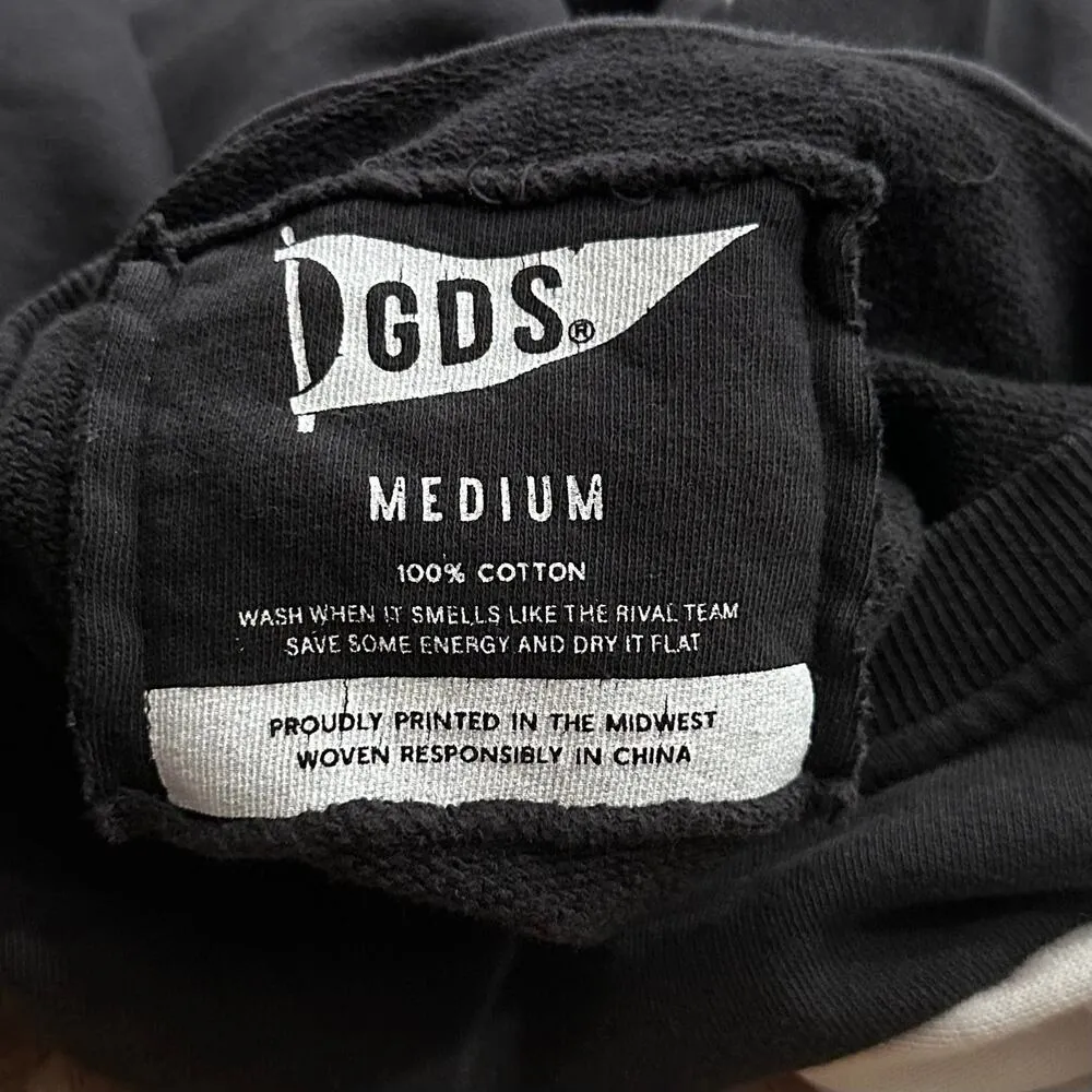 GDS University Iowa Hawkeyes Sweatshirt Womens M Black White Cotton Distressed Size M - Image 8