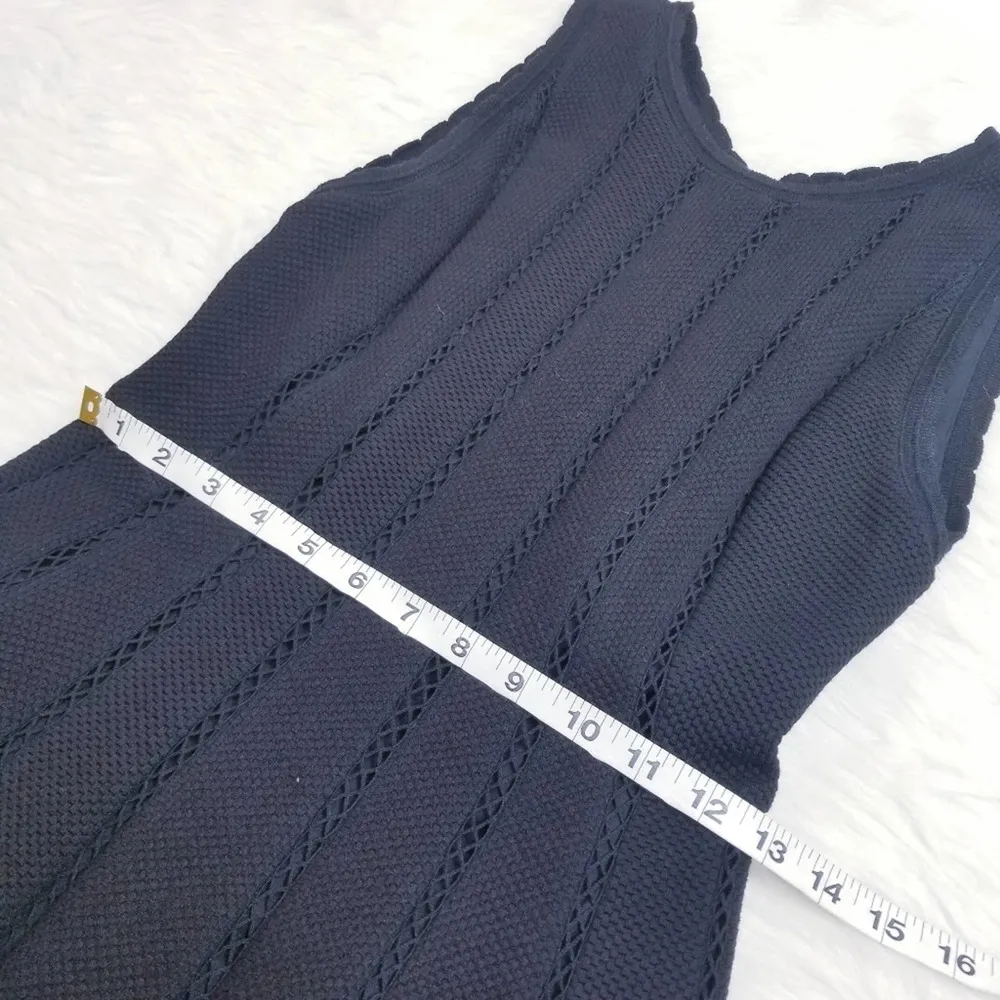 Rebecca Taylor Diamond Textured Black Dress - Image 7