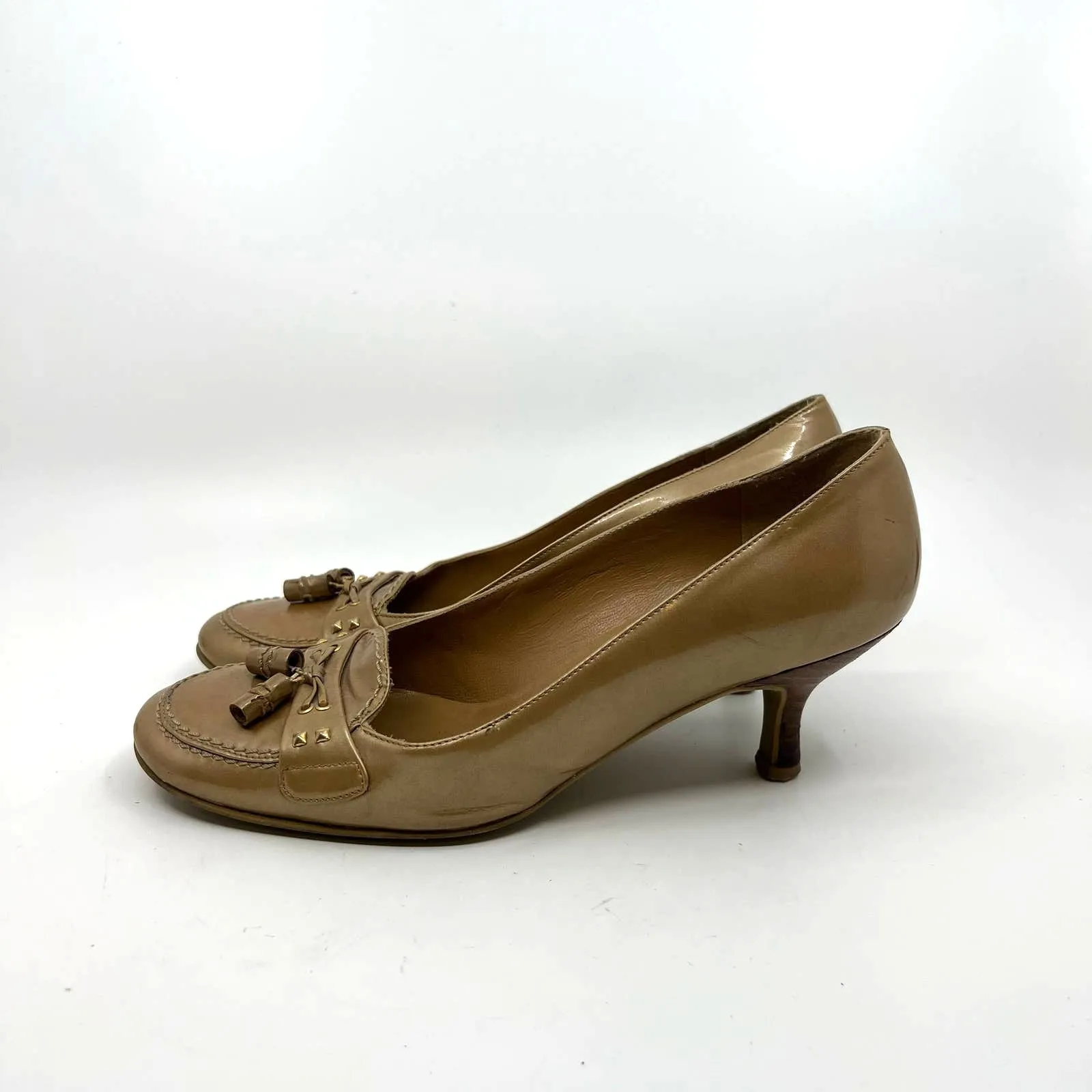 Stuart Weitzman  Patent Leather Tassel Kitten Heel 6.5 US - Image 2